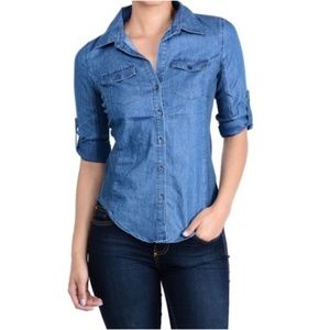 CAVALINI DENIM COLLECTION Button Down Top